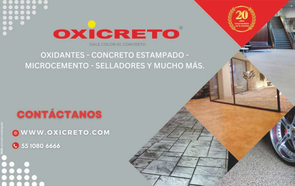 Dale color al Concreto. Oxidantes - Concreto Estampado - Microcemento - Selladores y Mucho mas...