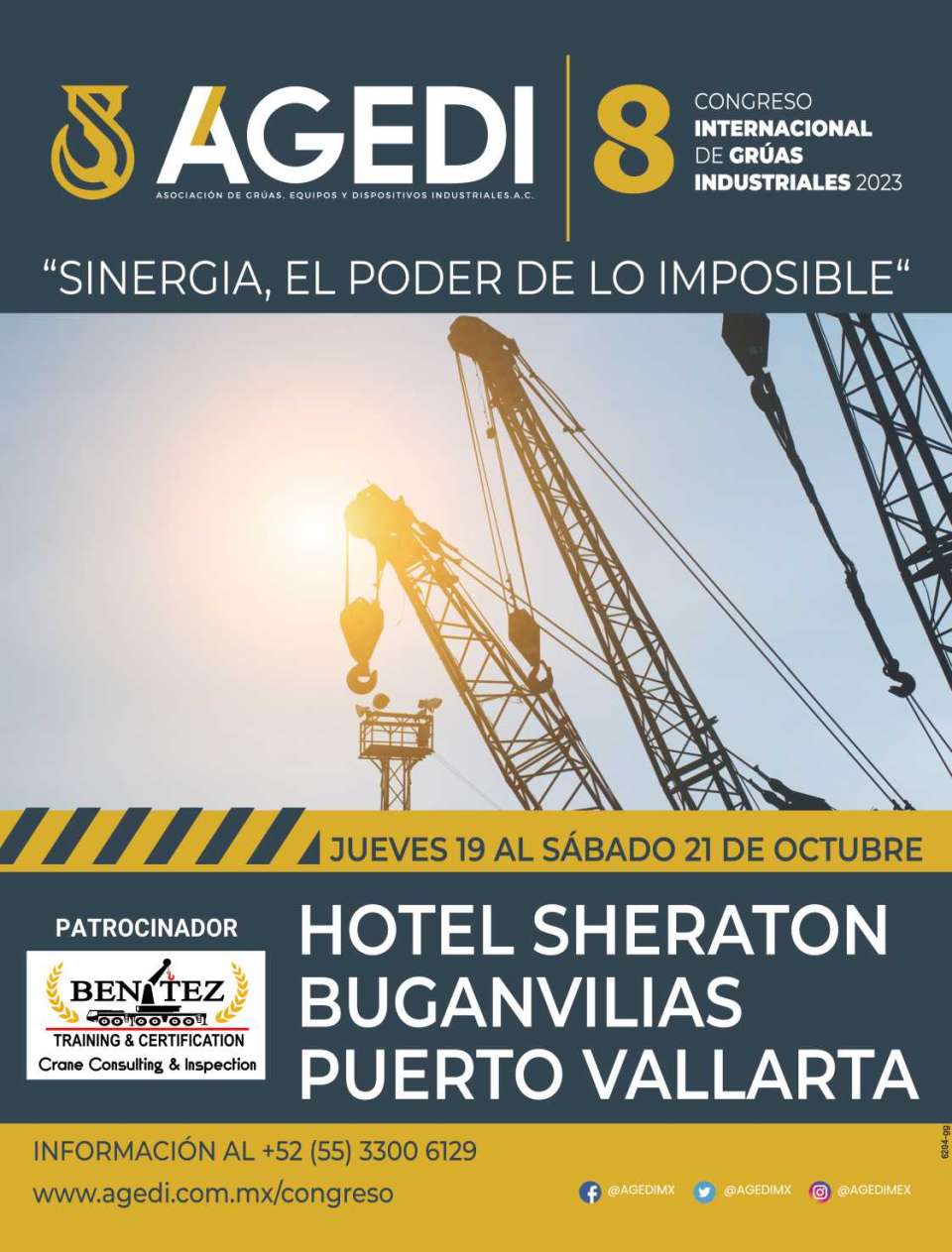 8o Congreso Internacional de Gruas Industriales AGEDI. Puerto Vallarta, del 19 al 21 de Octubre 2023.