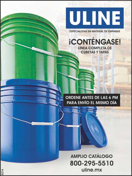 Mas de 34,000 productos para Construccion y Empaque en existencia. Material de Empaque Uline. Tambos. Almacenamiento de Uso Pesado. Articulos de Seguridad. Linea Completa de Cubetas y Tapas.